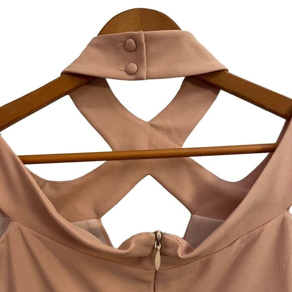 Nookie NWT Hollywood Blush Pink Cut Out Midi Cocktail Stretch Dress Medium - Picture 5 of 9